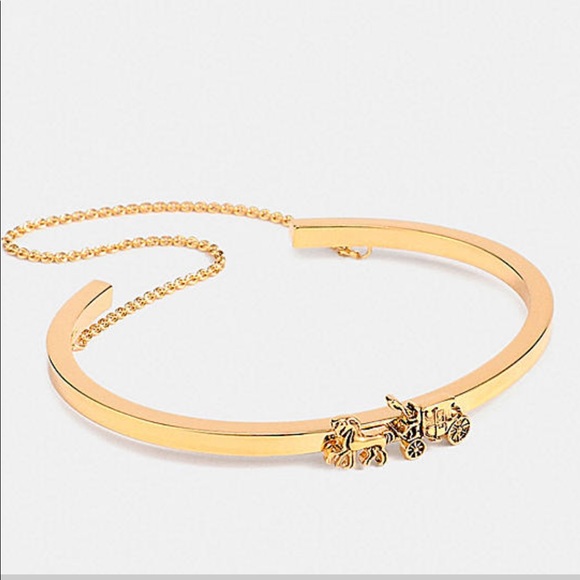 COACH CUFF Horse and Carriage doble chain 🆕 - Picture 5 of 9